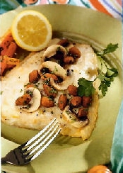 Almond & Mushroom Topped Perch