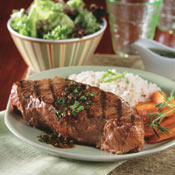 Asian Grilled Steaks with Spicy Herb Sauce