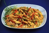 Red Curry Chicken With Basil 