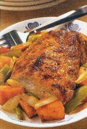 Garlic Pork Roast w/ Roasted Vegetables