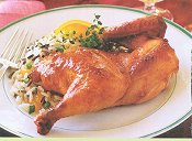 Honey-Orange Glazed Cornish Hens