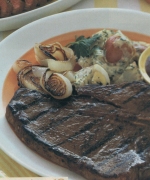 Mesquite Steak with Grilled Sweet Onions