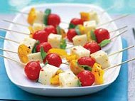 Roasted Pepper and Basil Skewers