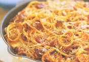 Pepperoni and Spaghetti Pie