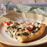 Spinach, Garlic and Feta Pizza